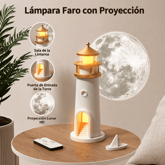 Faro Proyector Lunar - Linda lámpara de faro con proyección de luna y luces con sensor de movimiento + Envió Gratis + Pago Contra entrega