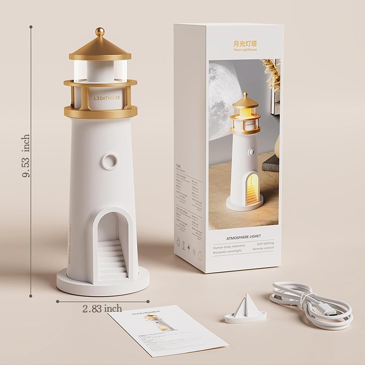 Faro Proyector Lunar - Linda lámpara de faro con proyección de luna y luces con sensor de movimiento + Envió Gratis + Pago Contra entrega