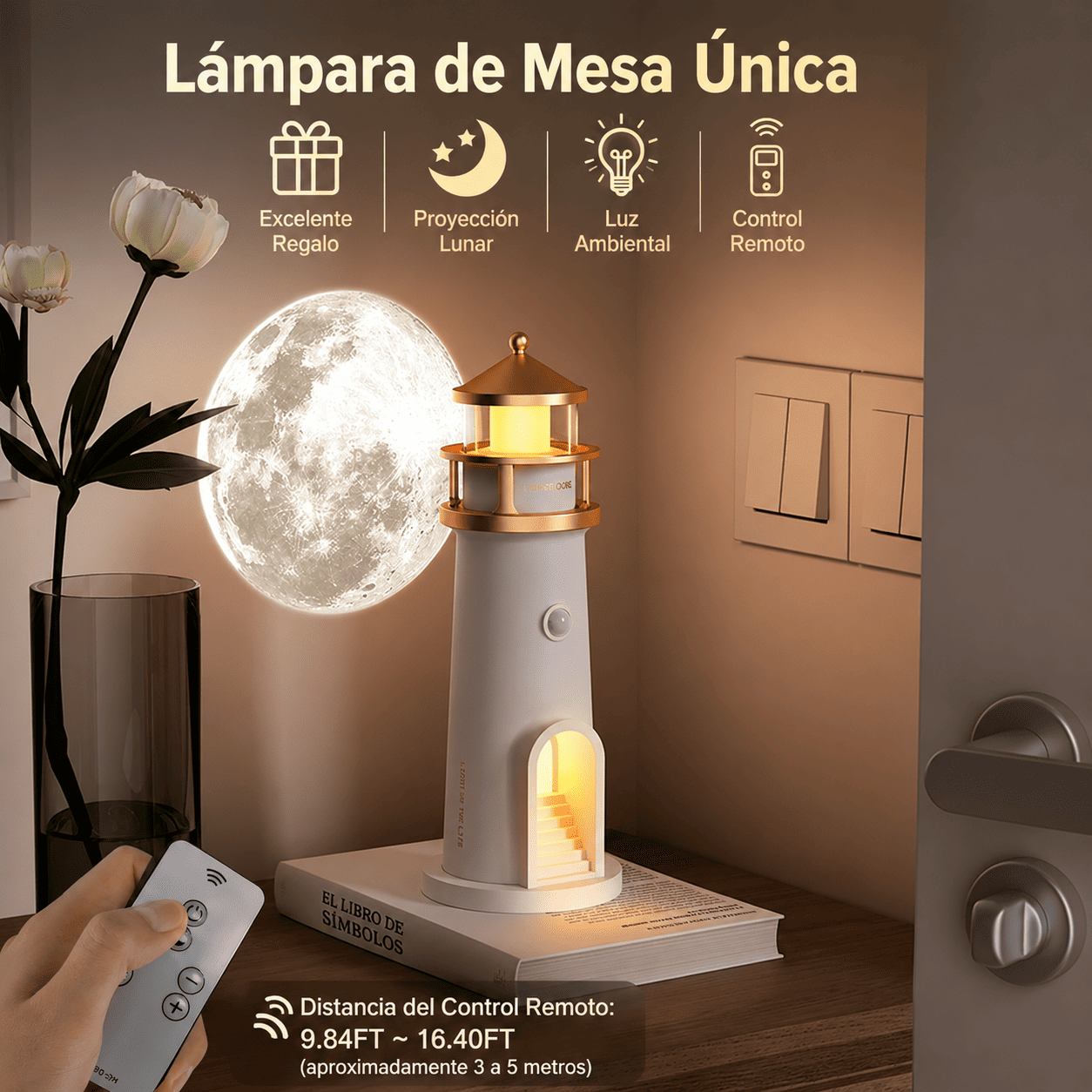 Faro Proyector Lunar - Linda lámpara de faro con proyección de luna y luces con sensor de movimiento + Envió Gratis + Pago Contra entrega